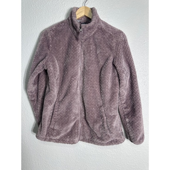 Free2B Jackets & Blazers - FREE2B Women's Size M Lavender Textured Fleece Zip Up Jacket